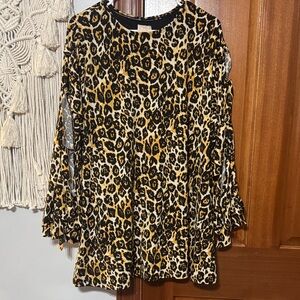 Zadie B’s Leopard Tiered Shirt in Black and Gold